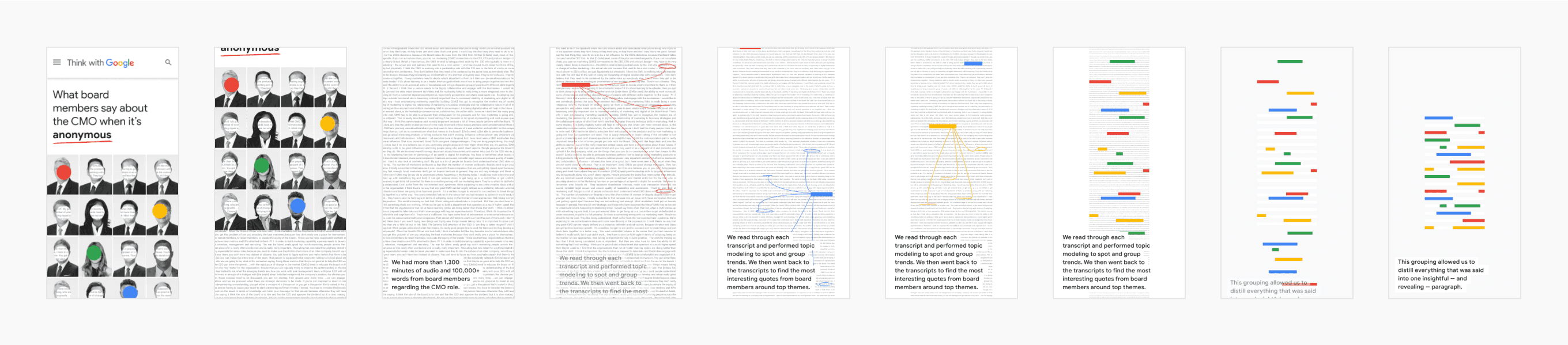 Like the previous image, this is a storyboard for the CMO interactive, but it features mobile designs.